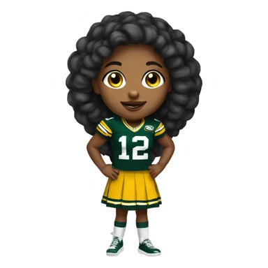 Cute girl wearing Green Bay packers sticker
