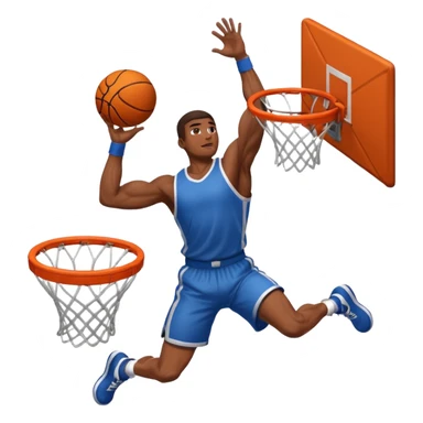 an arm dunking a basketball into a hoop sticker