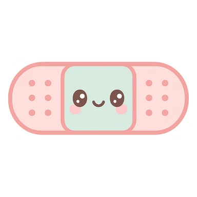 bandage with cute face, pastel colors, kawaii style sticker