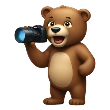 Cute Bear taking flash photo  sticker