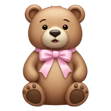 Bear with light pink bow sticker
