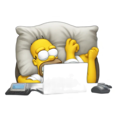 Homer qui dort sur un pc sticker