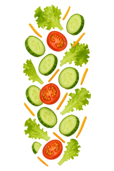 insalata che cade verticalmente sticker