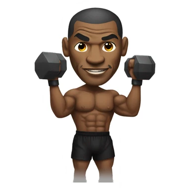 Mike Tyson holding a dumbbell sticker