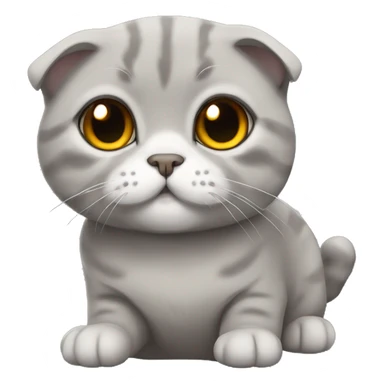 gray scottish fold cat sticker