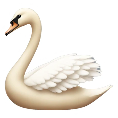 Beige swan sticker