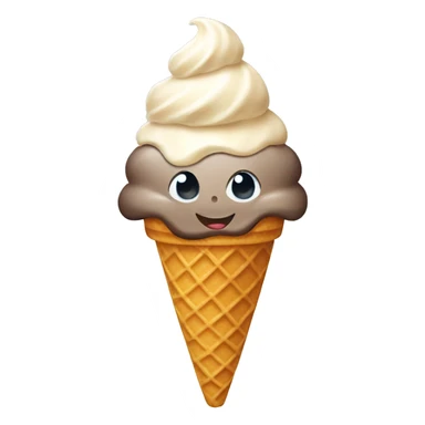 Ice cream with waffle cone  sticker