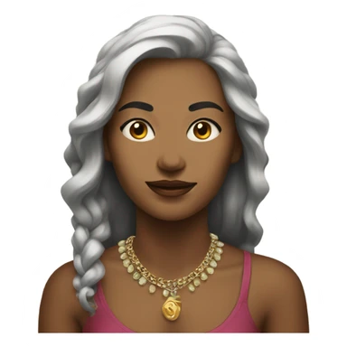 Female portrait with necklace indoors sticker