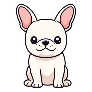 Frenchie with makeup on sticker