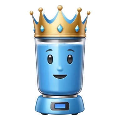 Blue blender with a crown sticker