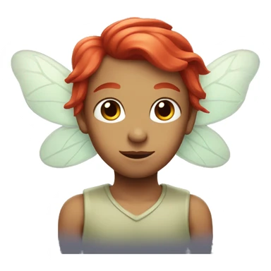 A fairy with wings and red hair sticker