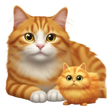 Orange cat with a little chik  sticker