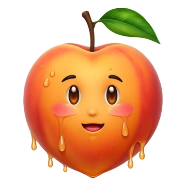 dripping peach emoji sticker