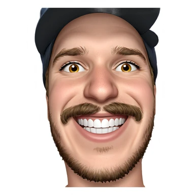 smiling boy with hat sticker