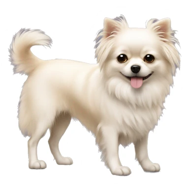 Fluffy white dog standing next to tan chihuaha  sticker