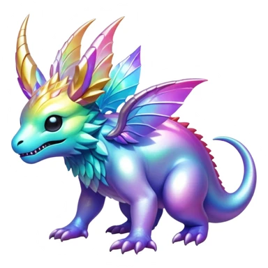 Epic complex iridescent aesthetic-Fakémon-creature-scenery sticker