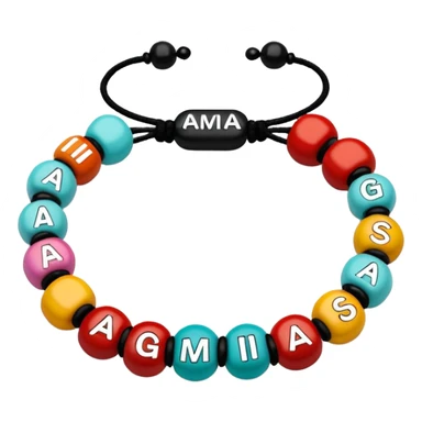 Colorful colors friendship brazelet with amigas written on the beads sticker