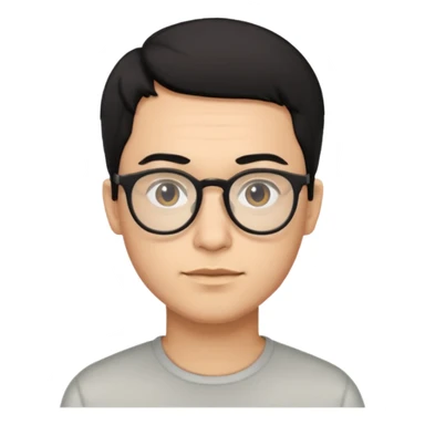 zumbi masculino, óculos fino, cabelo baixo sticker