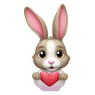 Bunny with hearts sticker