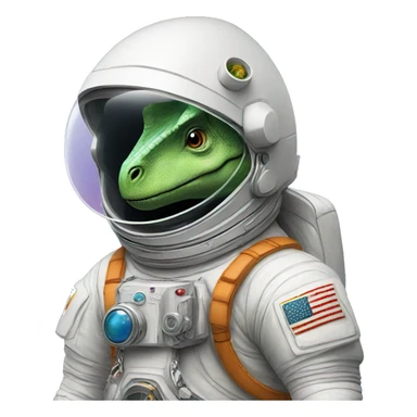a dinosaur with an astronaut suit sticker