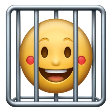 grinsendes Emoji im Gefängnis sticker