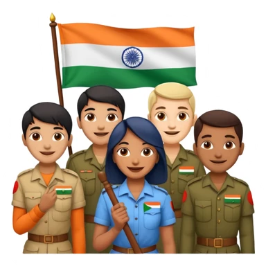Indian Freedom fighters with the indian flag sticker