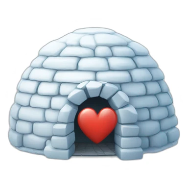igloo with heart symbol on top of it sticker