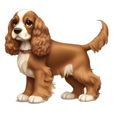 brown angel wing cocker spaniel. Dog sits show the whole body. sticker
