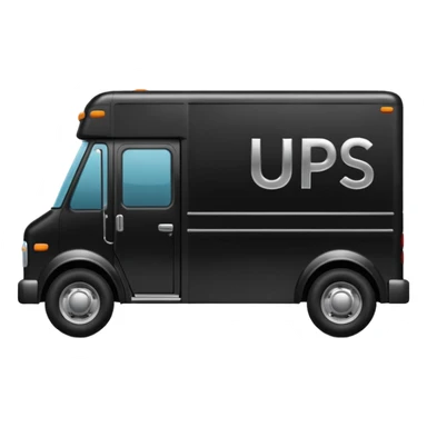 Black delivery truck with the letters u p s on the side sticker