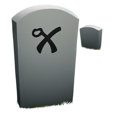 grave with shove sticker