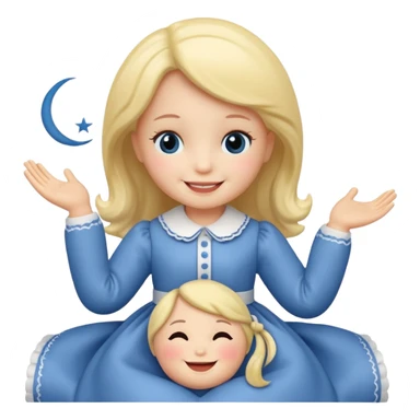 Doll saying goodnight sticker