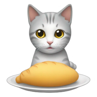 Un chat entrain de manger sticker