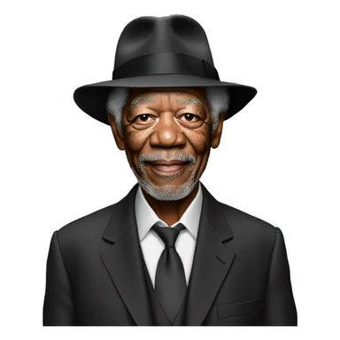 Morgan freeman with a hat  sticker