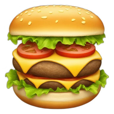 Realistic hamburger sticker