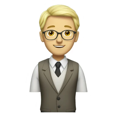 old blond short hair male teacher sticker