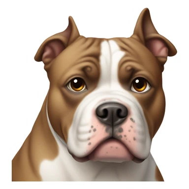 American bully dog that’s all white with a brown patch on the side of its face sticker