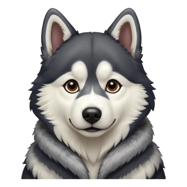 Black and white husky sticker