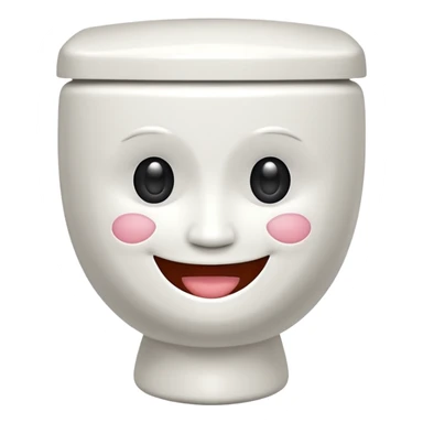 toilet with a face sticker