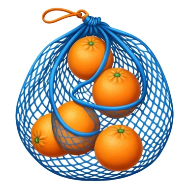oranges in blue mesh bag sticker