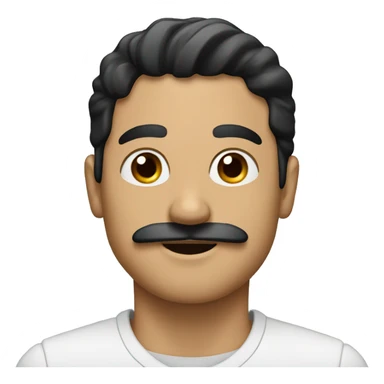 A man with a small mustache and black hair slides right sticker