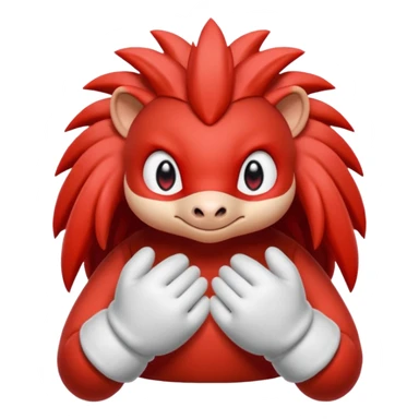 knuckles a red animal with peach arms and white mittens that have no fingers , he’s a echidna with red eyes sticker