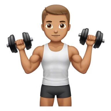 T pose with dumbbells in hand sticker