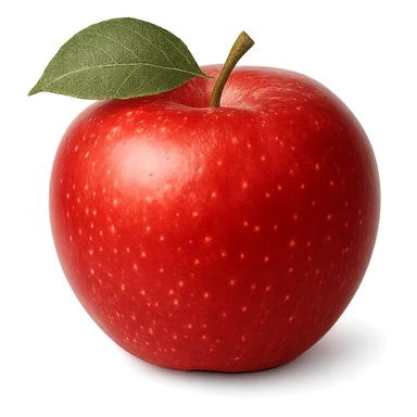 realistic red apple with a leaf, no background sticker