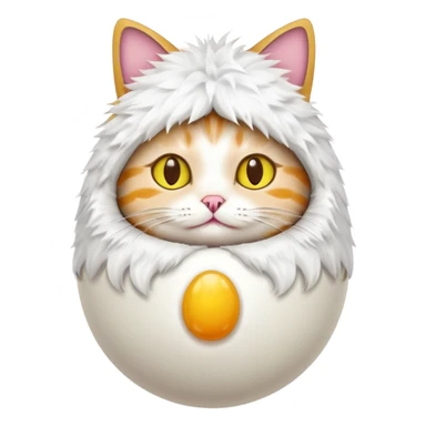 cat with egg costume sticker