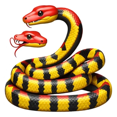 Red yellow and black snake  sticker