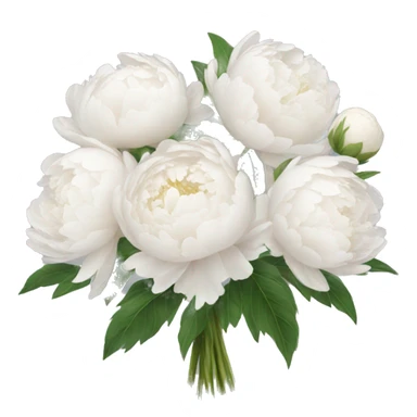 White peonies bouquet  sticker