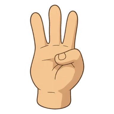 ghibli style hand with three fingers sticker