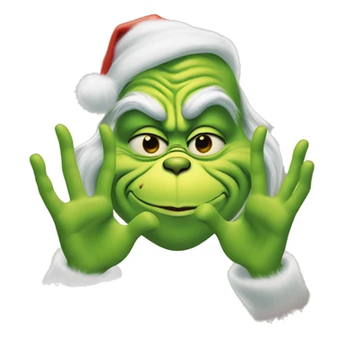 The grinch making heart hands  sticker