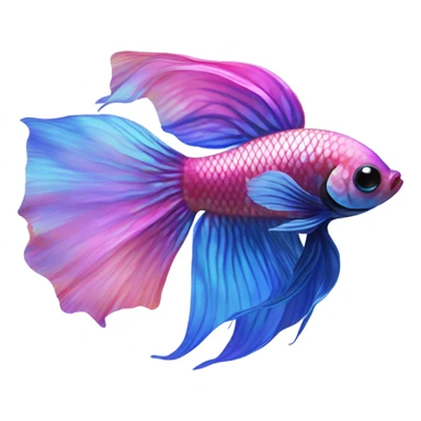 Pink and bluebetta fish sticker