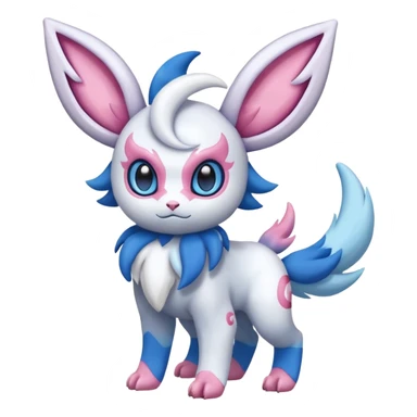 Shiny Absol-Sylveon-Fakémon-hybrid-creature (full body)  sticker